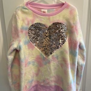 Girls Wonder Nation Fleece Heart Shirt Sz7/8